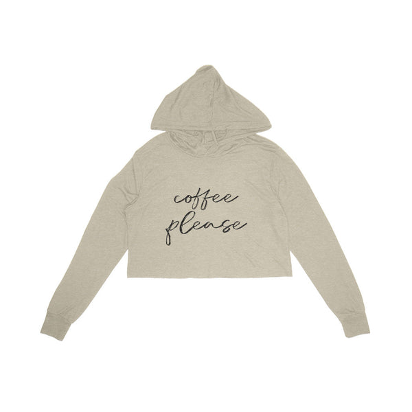 Coffee Please Women's Cropped Triblend Hoodie - Ecart