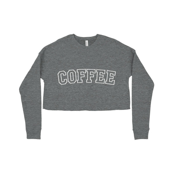 Coffee Women's Cropped Fleece Sweatshirt - Ecart