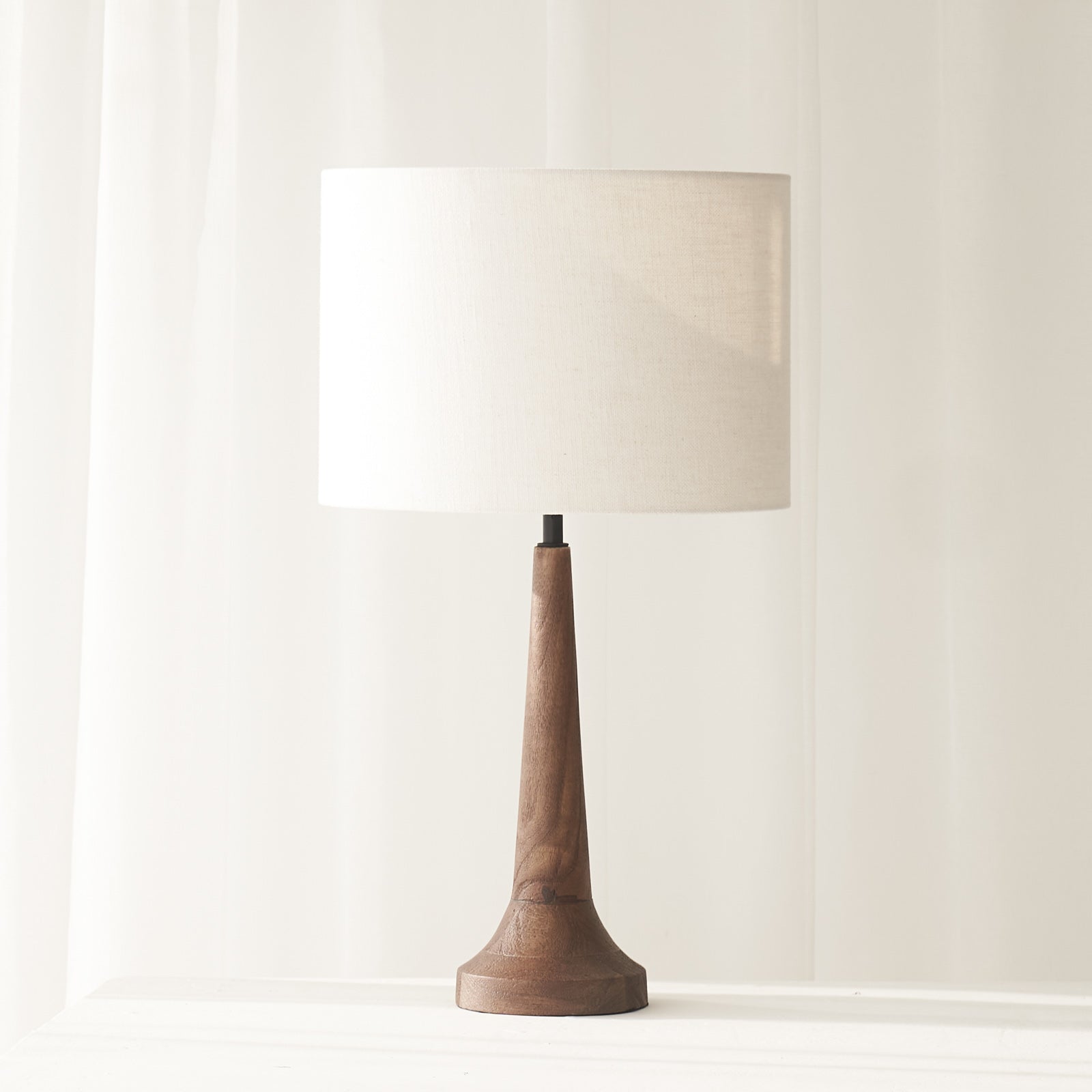 wooden side table lamp