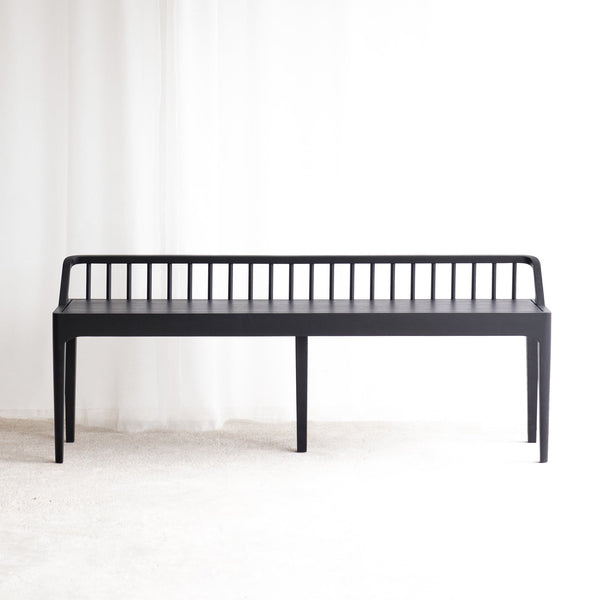 black dining bench with back