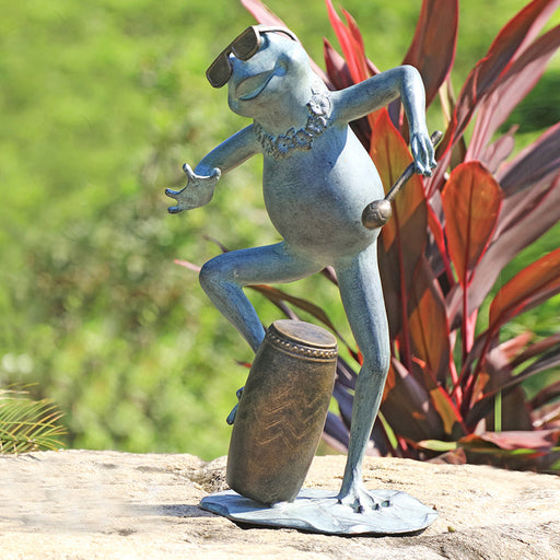 Suave Shopper Frog Garden Statue