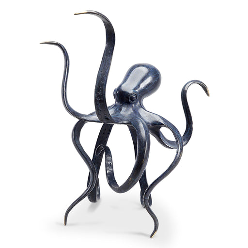 Octopus Brass Sculpture, Swimming Octopus Sculpture