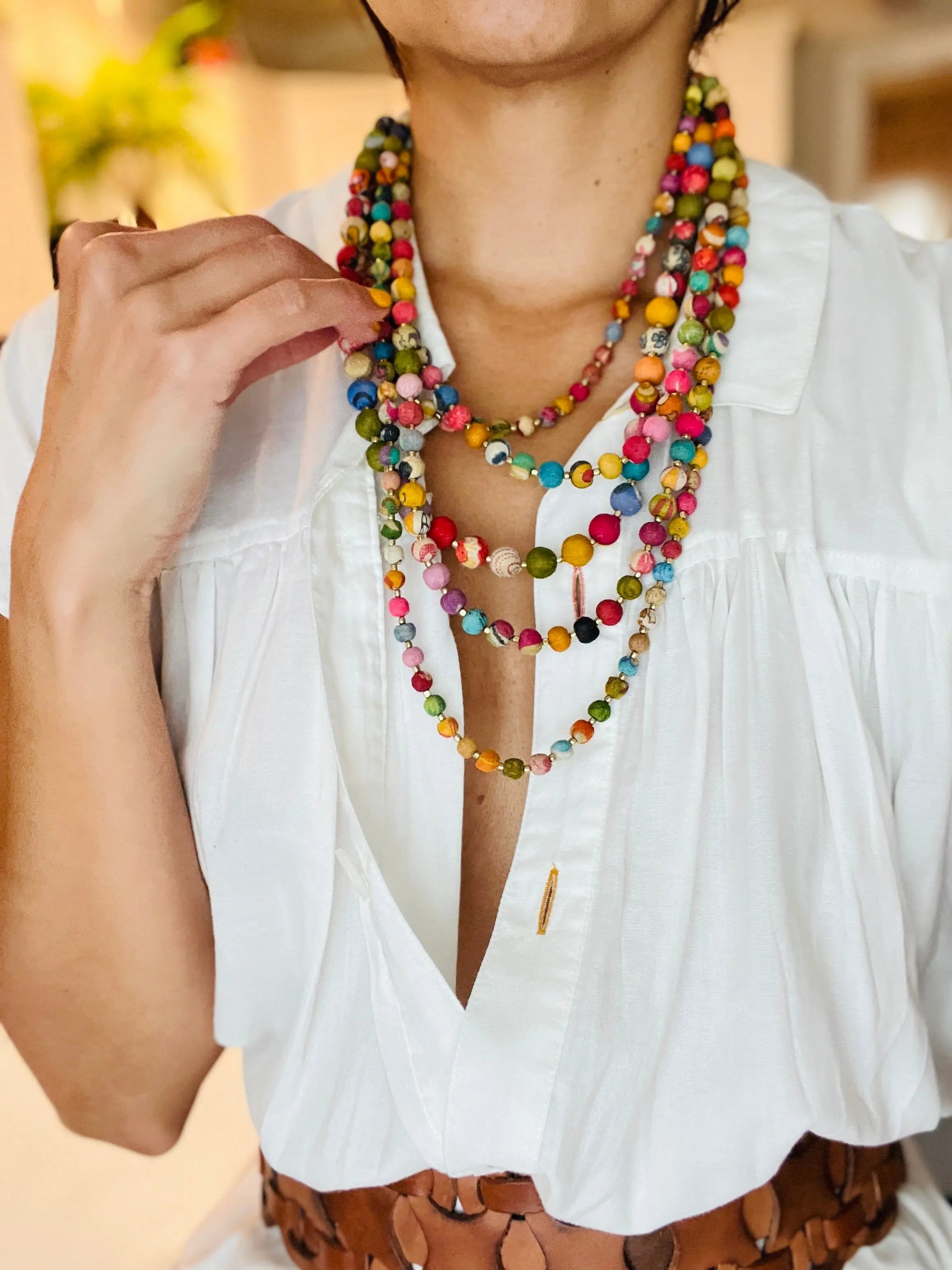 Necklace | Artisan Kantha Jewelry Intertwining | Sumiye Co