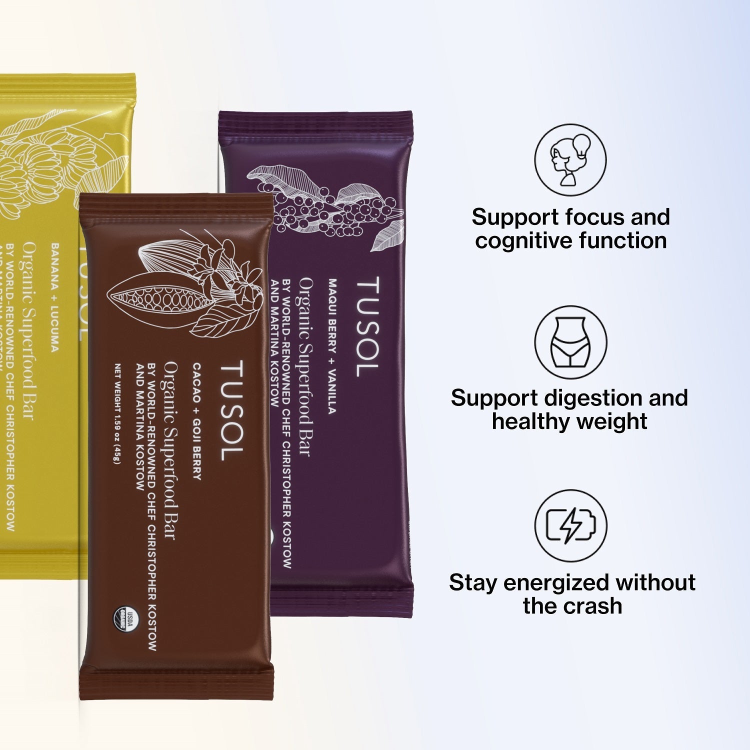 Organic Protein + Superfood Bars (48 Pack Assorted) by TUSOL Wellness-image-2