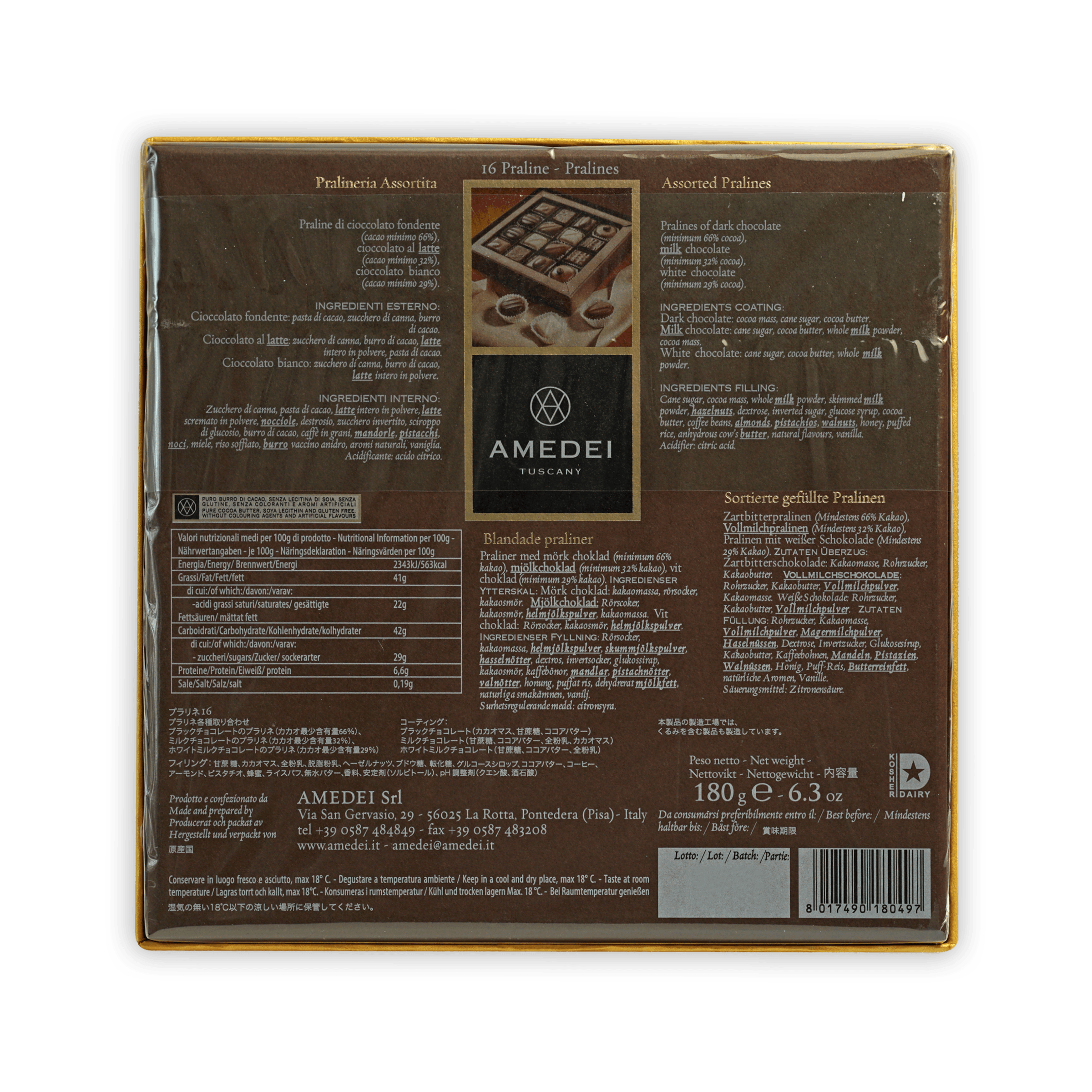 Amedei Pralines Gift Box (16 pcs) by Bar & Cocoa