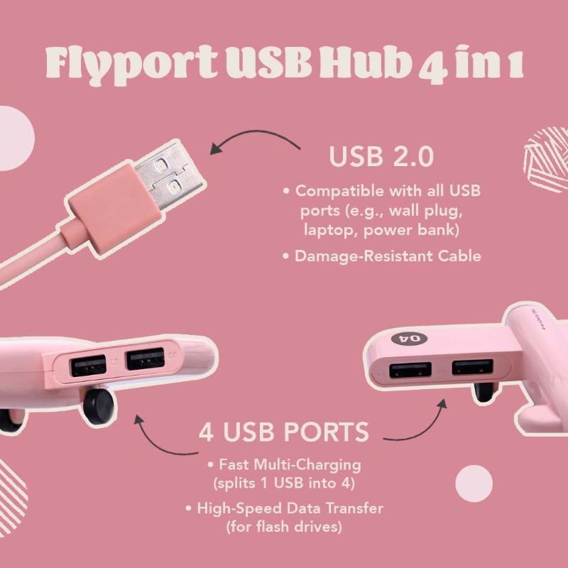 Flyport Cute Plane-Shaped USB Hub 4 in 1 by Multitasky-image-6