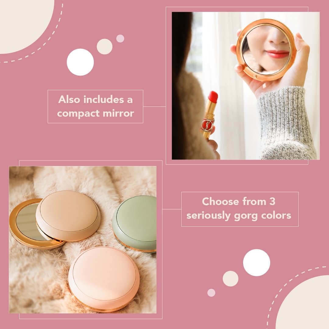 Macaron Cute Power Bank / Hand Warmer with Mirror by Multitasky-image-2