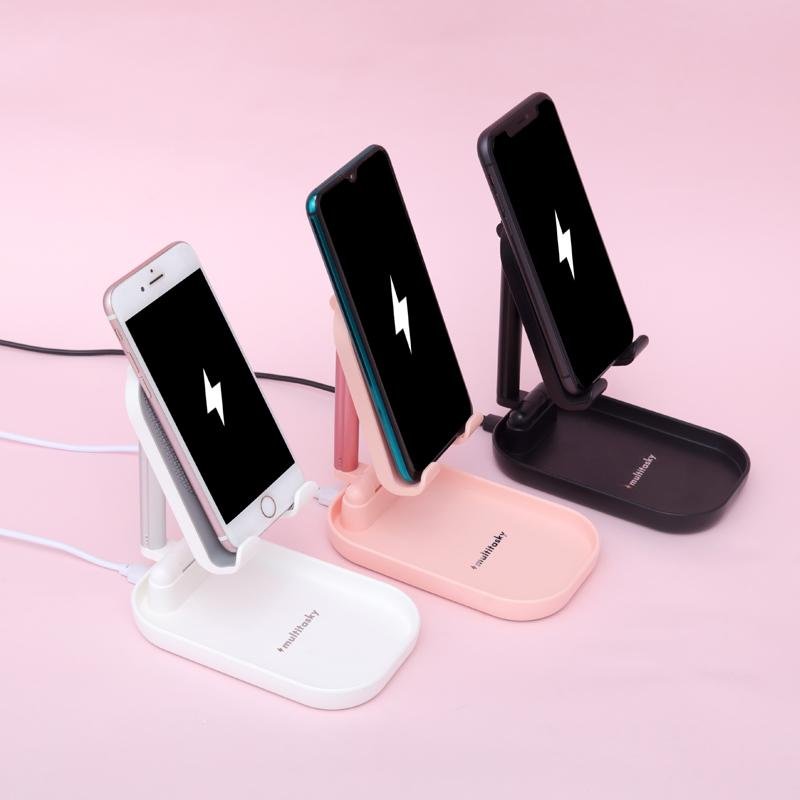 Deluxe Foldable Cell Phone Charger Stand & iPad Holder by Multitasky-image-2