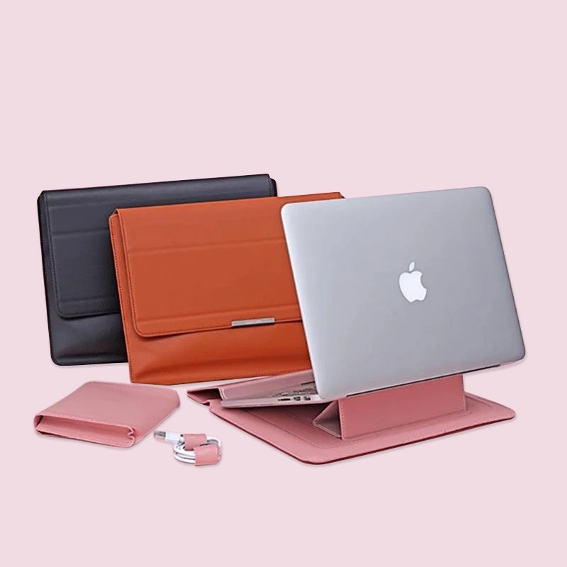 Transformable Vegan Leather Laptop Bag Set (Laptop Stand) by Multitasky-image-0