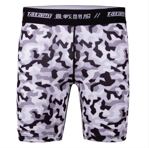 Shock Doctor Men's White Camo Core Compression Shorts with BioFlex Cup