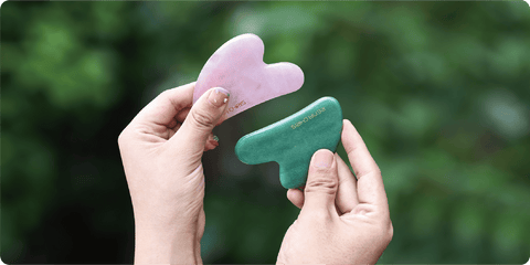 Jade vs Rose Quartz gua sha tools