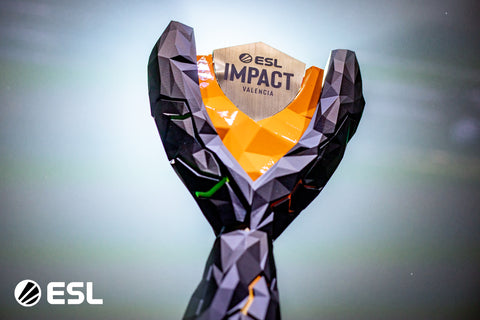 Custom trophy for the ESL Impact Counter-Strike competition in Valencia, won by Nigma Galaxy Female.