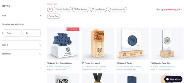 Overview of the Fabit webshop templates