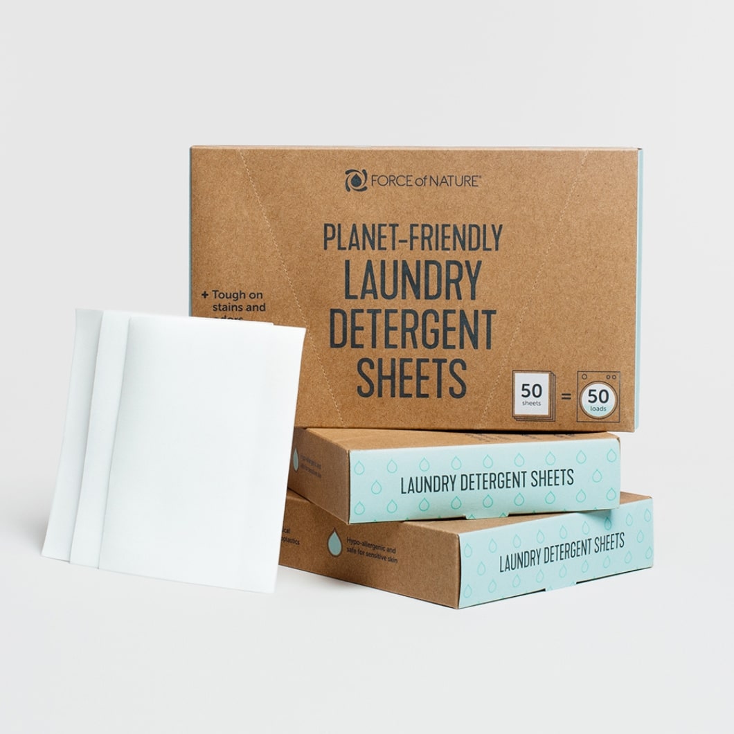Force Of Nature Eco-Friendly Non-Toxic Laundry Detergent Sheets