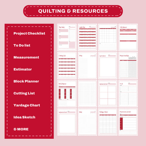 Quilting Planner 51 Pages (Printable)