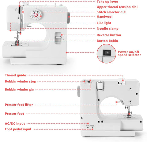 Portable Electric 12-Stitch Sewing Machine