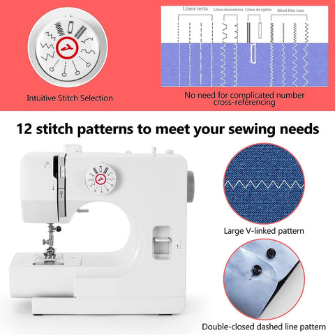 Portable Electric 12-Stitch Sewing Machine