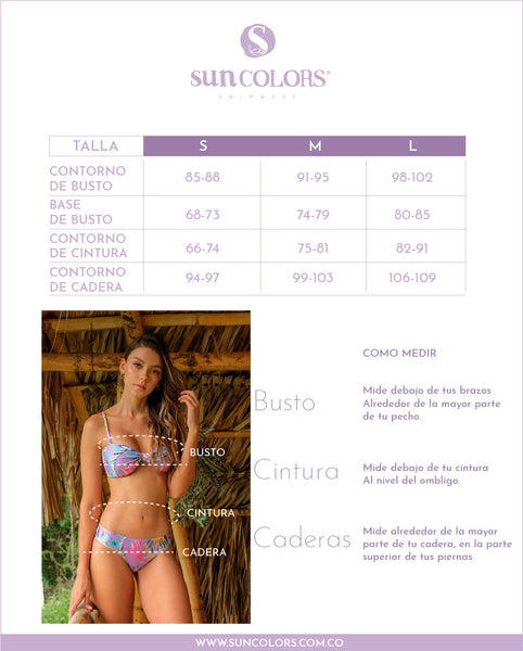 Guia de tallas suncolors swimwear