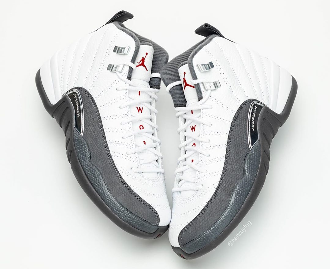 air jordan 12 white and grey