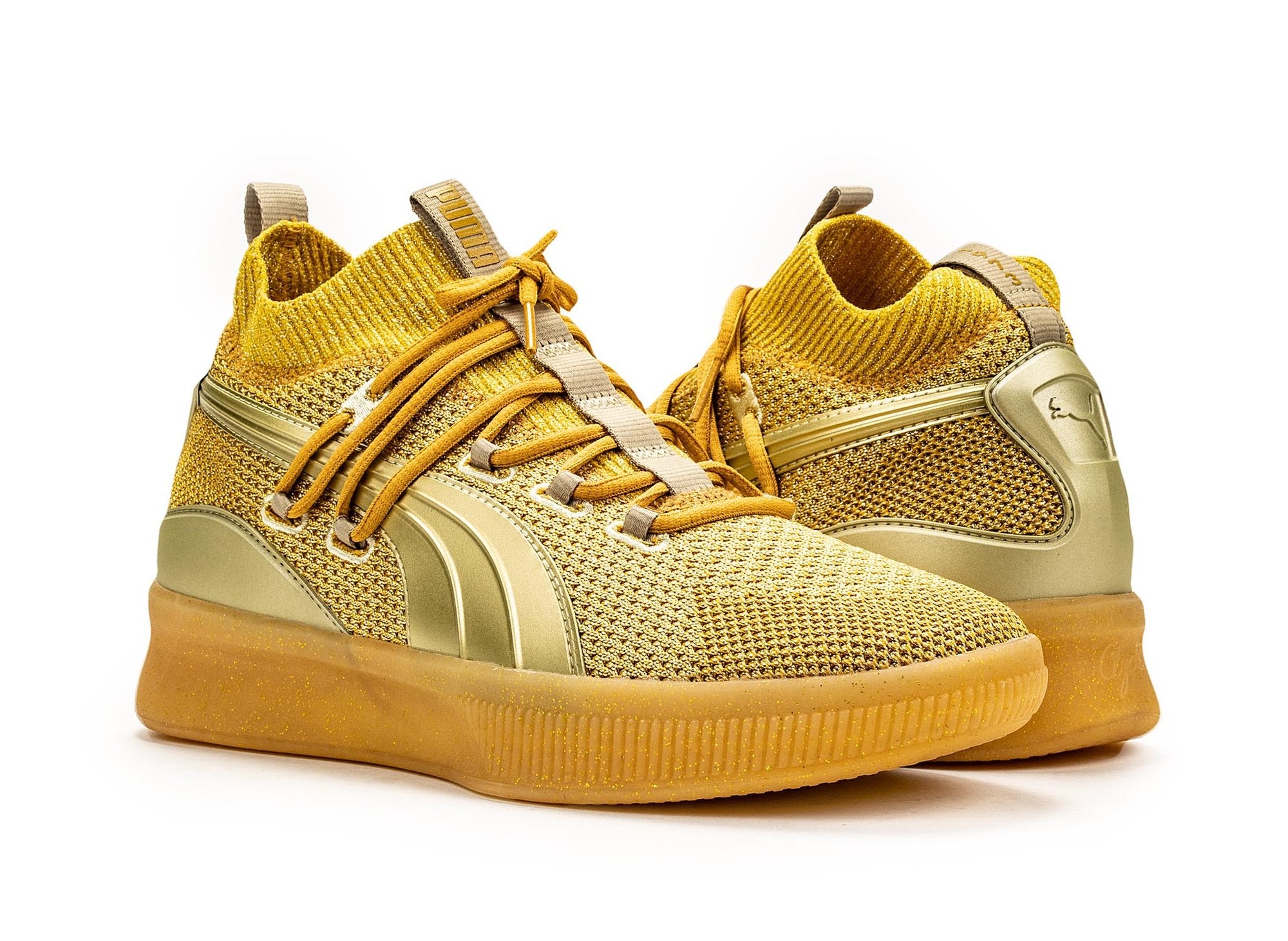 puma clyde metallic gold