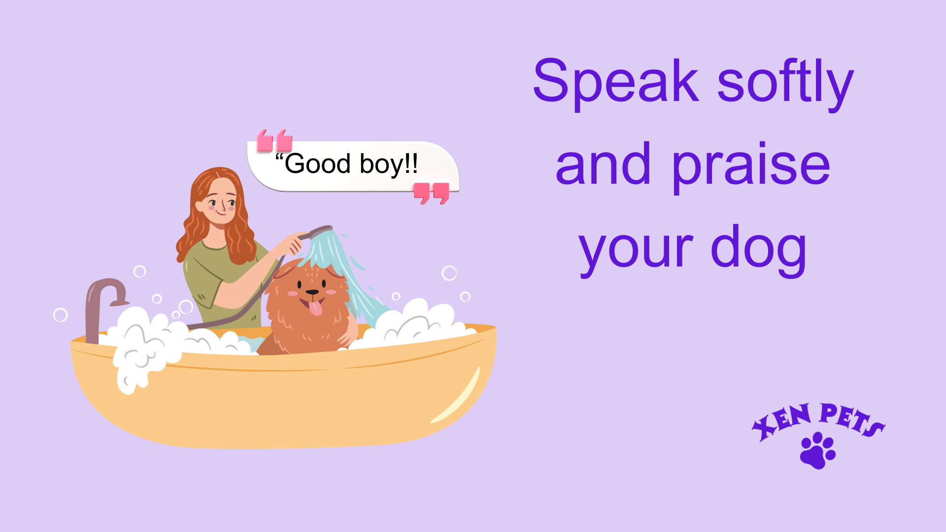 Speak softly and praise your dog