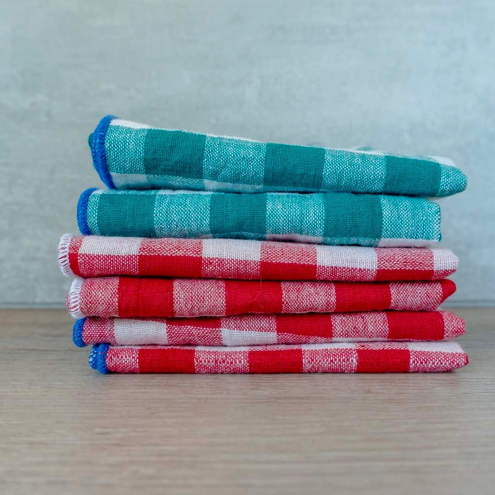 Gingham Cloth Napkins with Trim