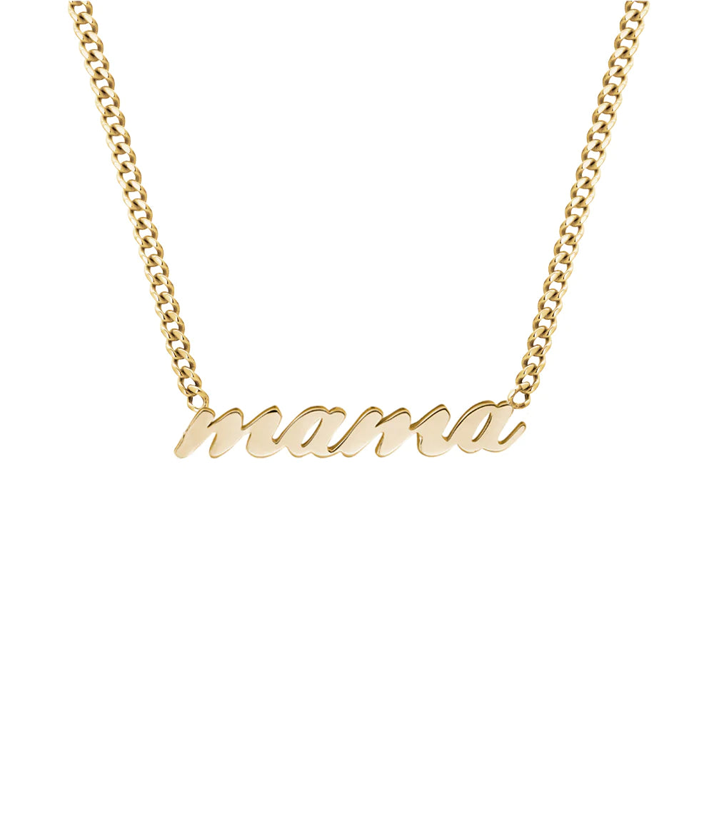 Mama Necklace With Curb Chain