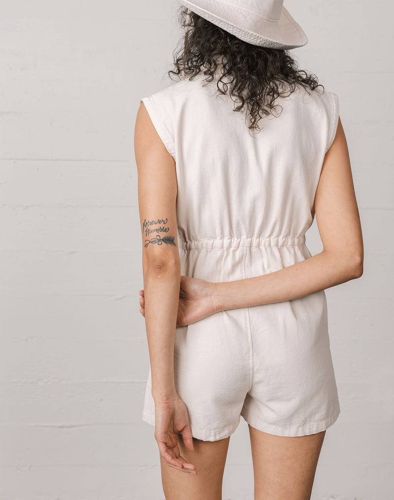 Noble Adult Organic Tank Suit in Oat Milk