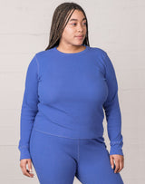 Noble Adult Organic Waffle Top in French Blue