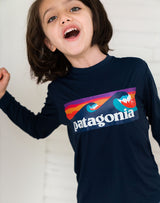 Patagonia Boy's Long Sleeve Cap Cool Daily T-Shirt in New Navy