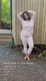 Noble Adult Organic Waffle Top in Powder Pink & Dusty Rose