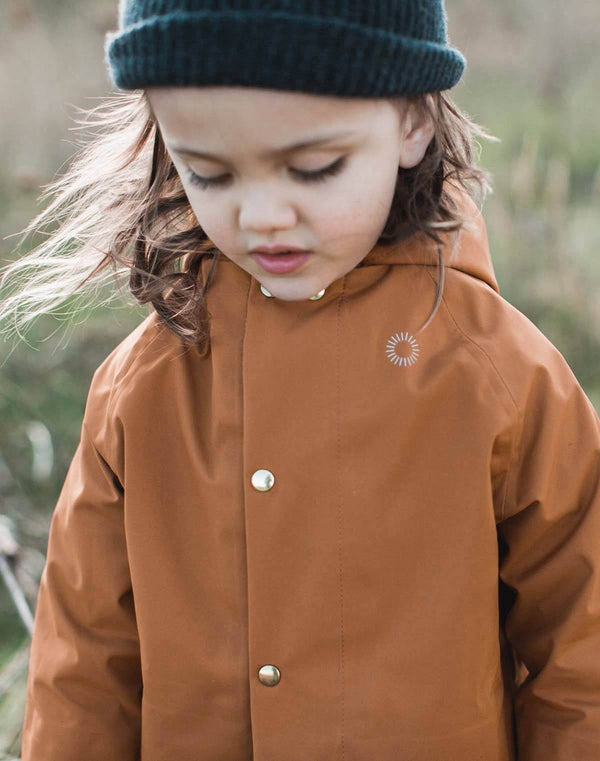 Fairechild Midi Raincoat in Red Oak