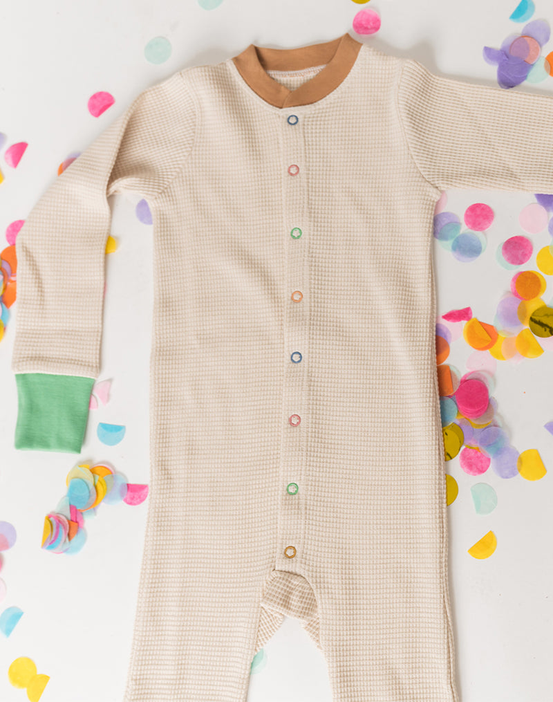 Noble Organic Waffle One-Piece Sleeper in Funfetti