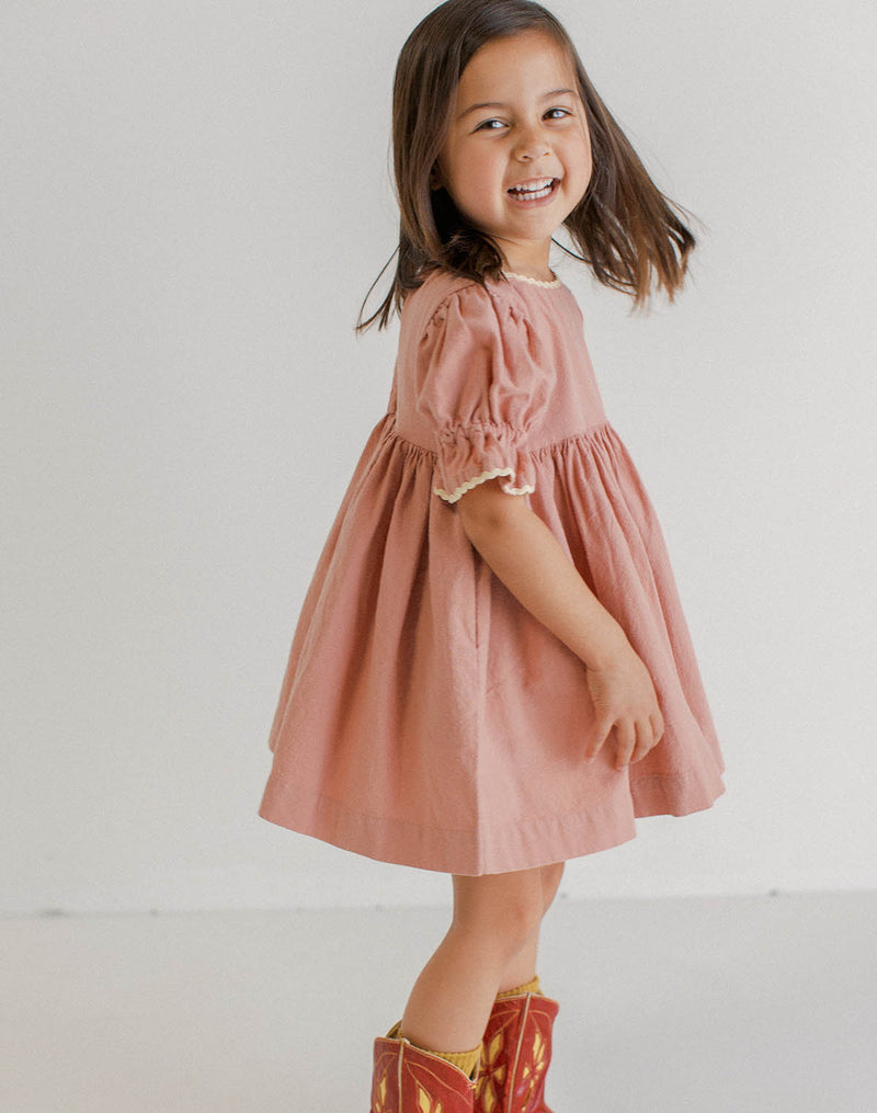 Noble Organic Franny Dress in Dusty Rose