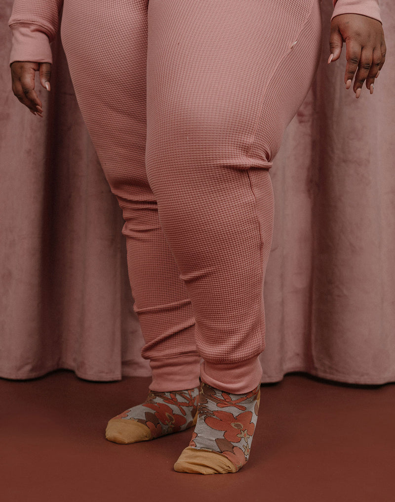 Noble Adult Organic Waffle Bottom in Dusty Rose