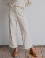 Noble Adult Organic Rib Flare Pant in Oat Milk