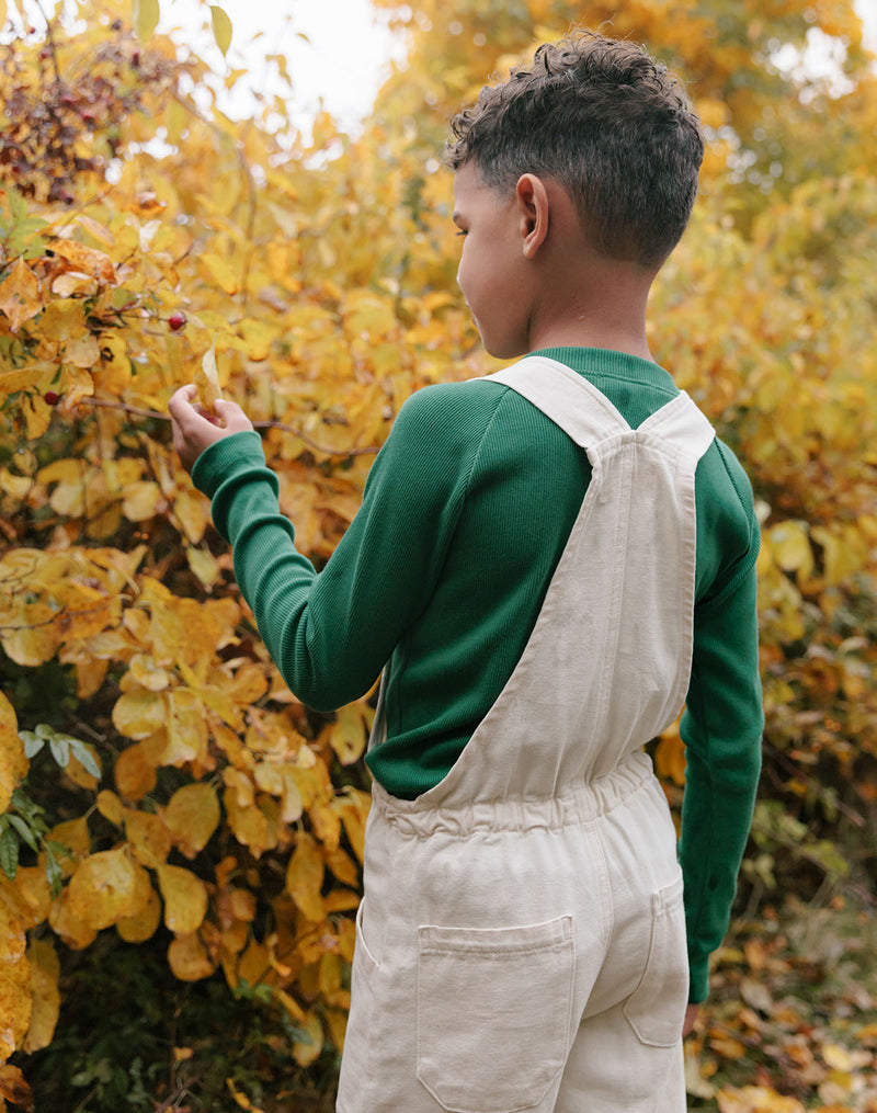 Noble Organic Rib Long-Sleeve Henley in Pine