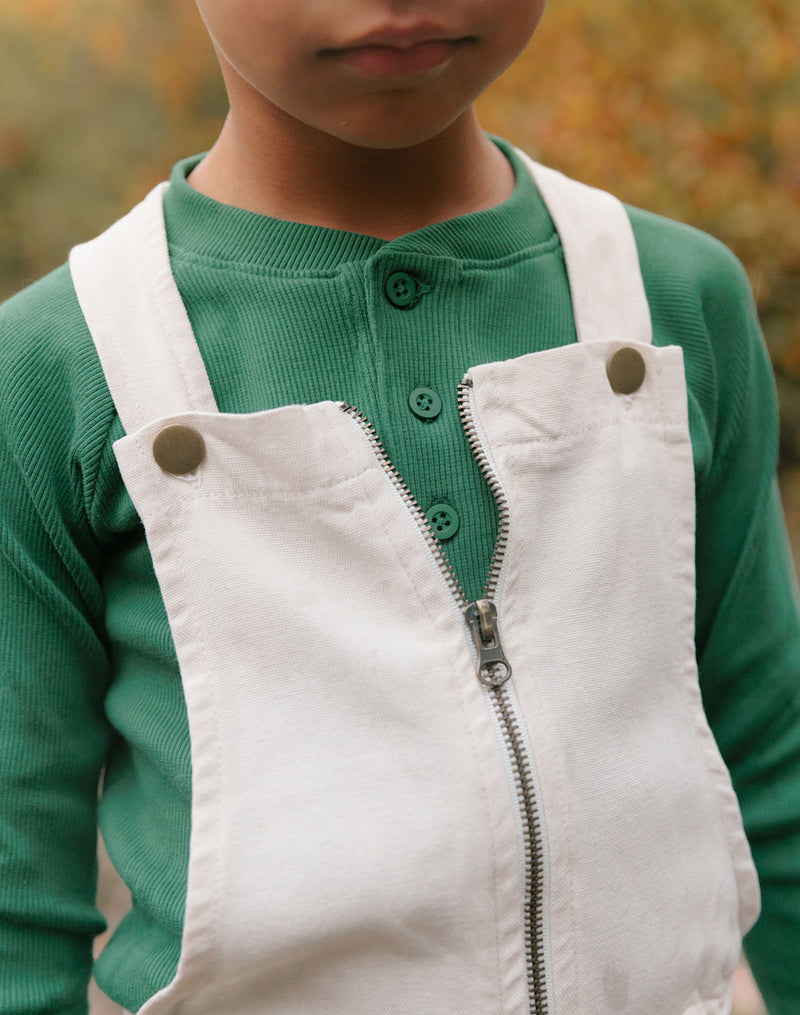 Noble Organic Rib Long-Sleeve Henley in Pine