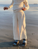 Noble Organic Rib Flare Pant in Oat Milk