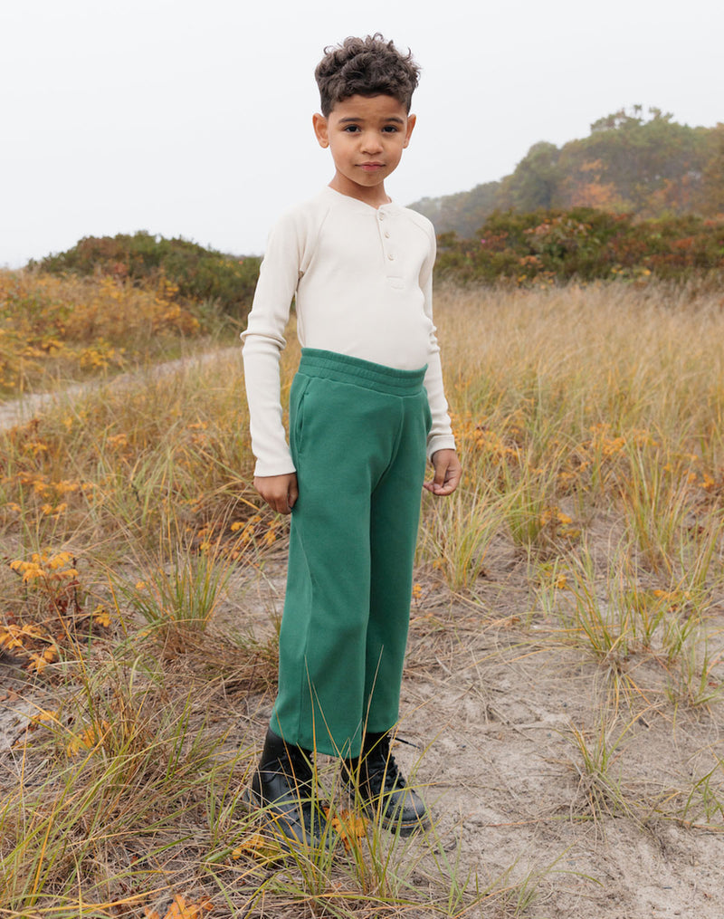 Noble Organic Rib Flare Pant in Pine