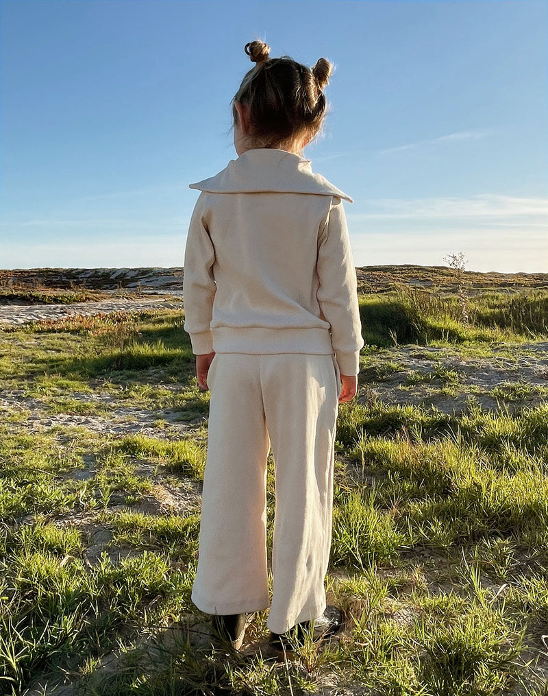 Noble Organic Rib Flare Pant in Oat Milk