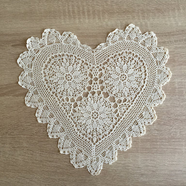 Strawberry Heart Shaped Doilies White 12 Inch — Accent Linens