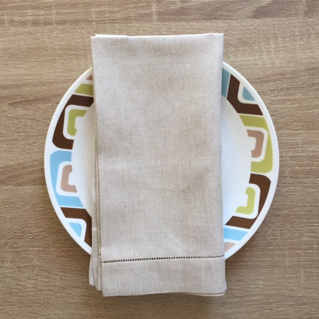 100% Pure Linen Hemstitch Dinner Napkins