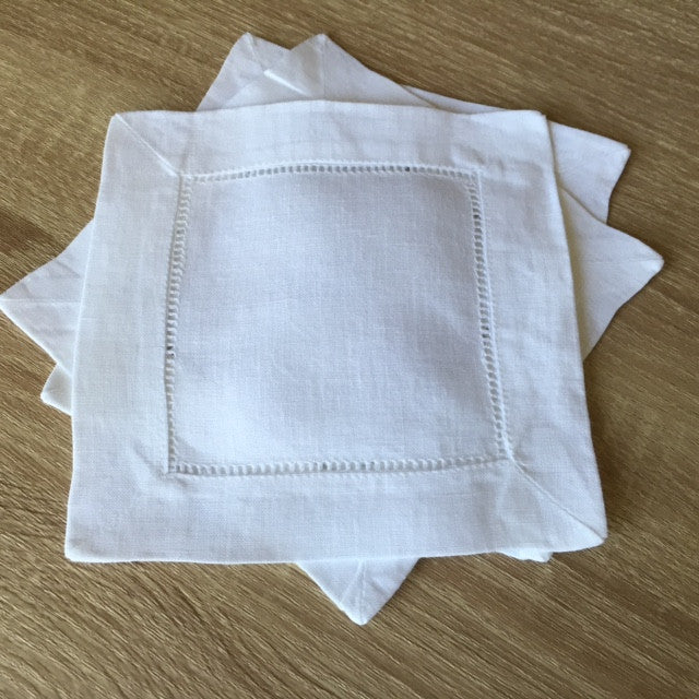 Fleur De Lys Hemstitch Dinner Napkin White 22 Inch