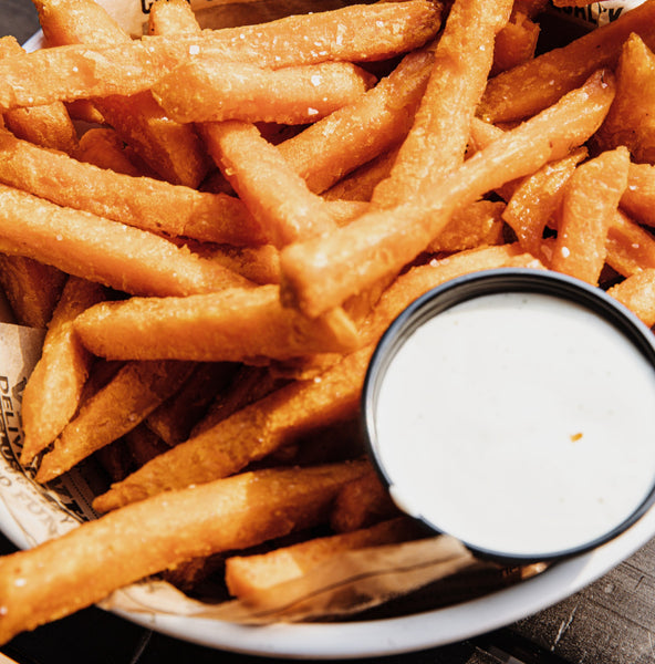 french fries with dip