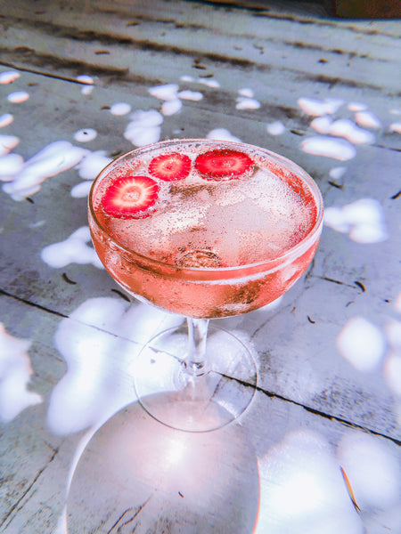 STRAWBERRY rose wine cocktail 