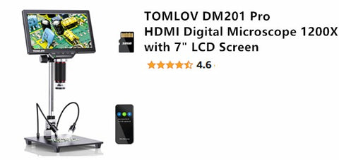 Microscopio digital TOMLOV DM201 Pro Microscopio HDMI LCD