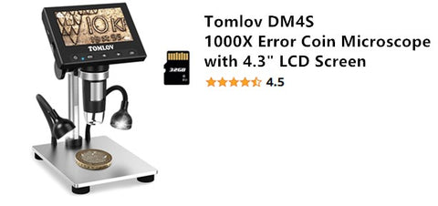 TOMLOV DM4S Microscope 1000X 4.3" LCD Digital Microscope