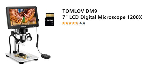 TOMLOV DM9 7" LCD Digital Microscope 1200X