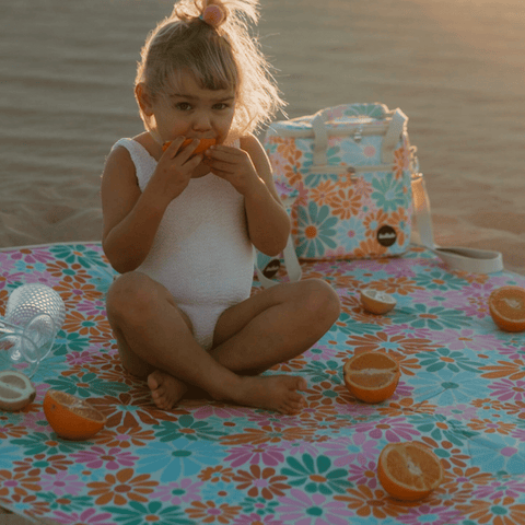 Pastel Daisy Kollab Medium Picnic Mat